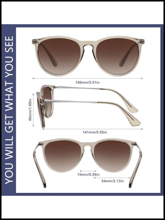 Retro Round Polarized Sunglasses with UV Protection, Lightweight & main image 6
